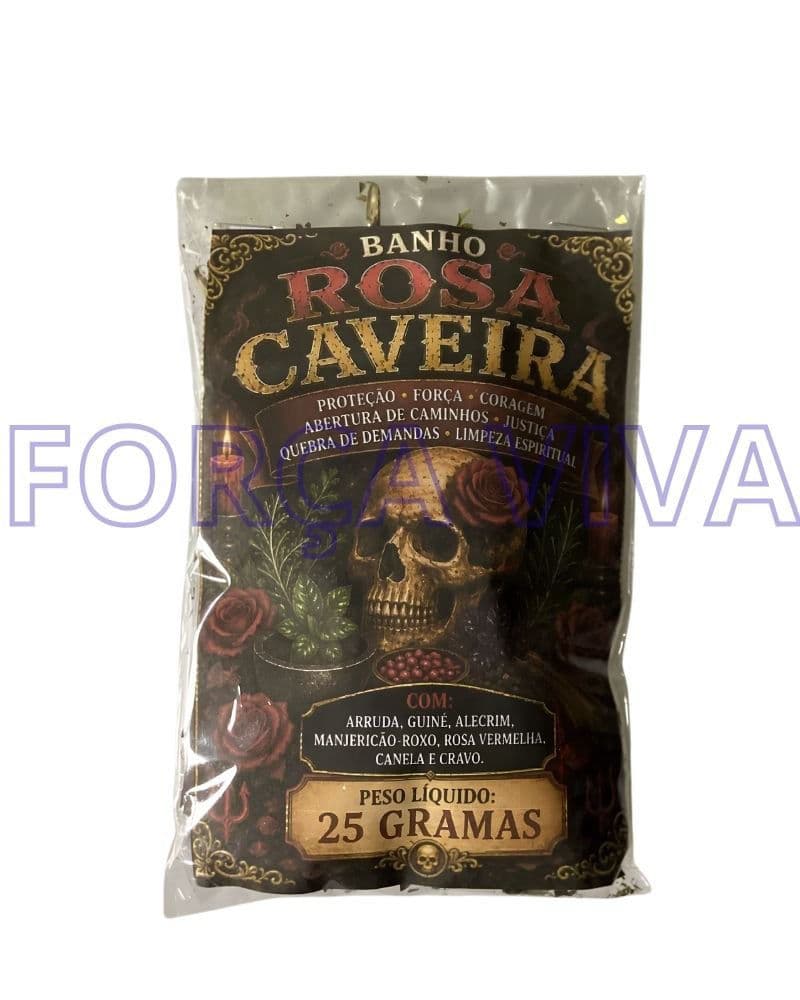 Banho de Ervas Rosa Caveira – Blend de Proteção Espiritual, Força e Quebra de Demandas – Força Viva