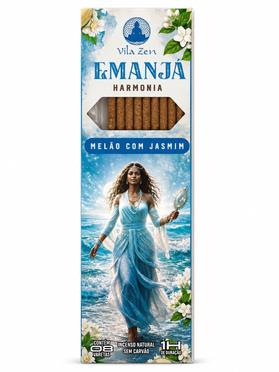 Incenso Vila Zen Iemanjá Harmonia – Aroma de Melão com Jasmim para Equilíbrio Espiritual – Força Viva
