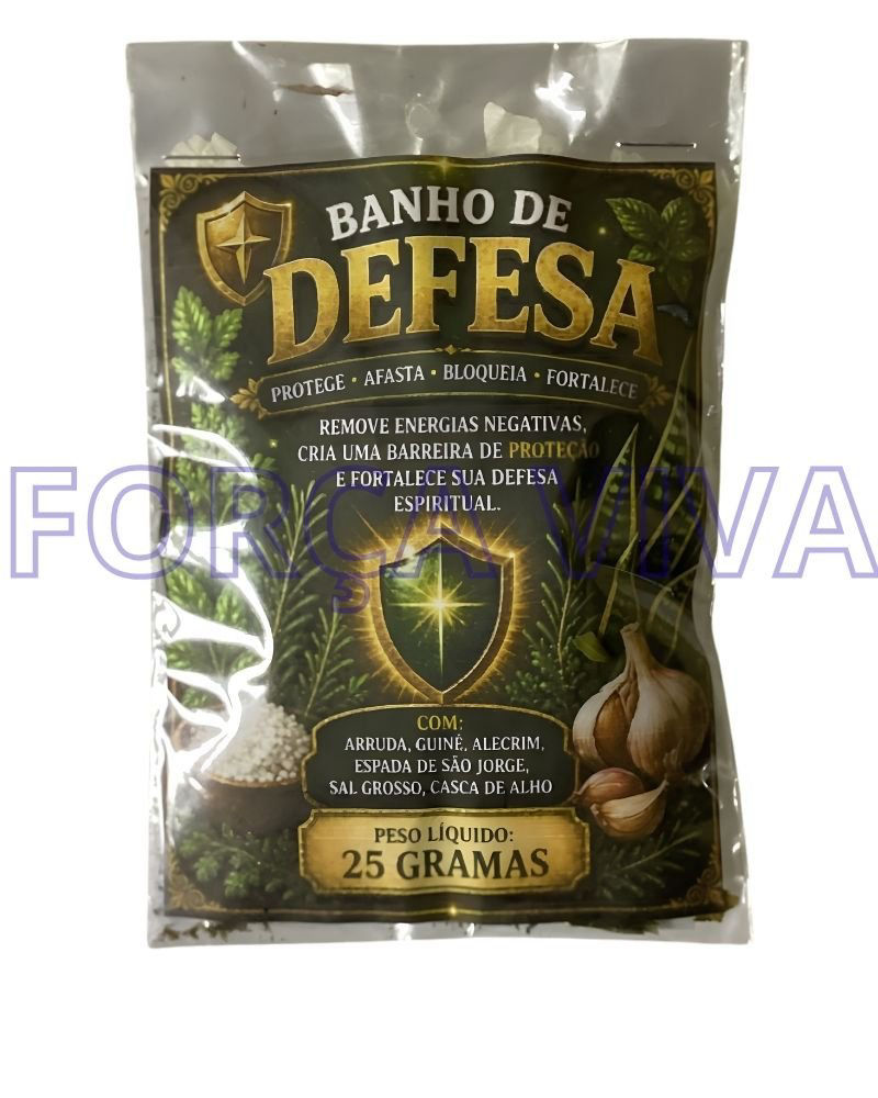 Banho de Ervas de Defesa Espiritual – Blend Potente de Proteção, Limpeza e Afastamento de Negatividade – Força Viva