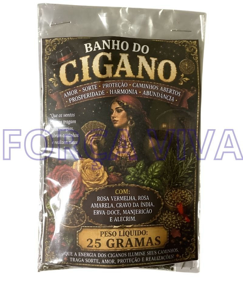 Banho de Ervas do Povo Cigano – Blend Especial para Prosperidade, Sorte e Abertura de Caminhos – Força Viva