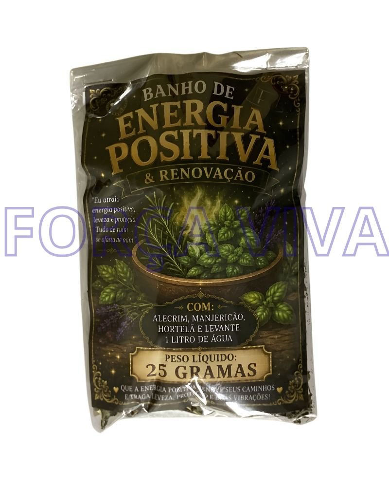 Banho de Ervas Energia Positiva – Blend de Renovação, Leveza e Proteção Espiritual – Força Viva