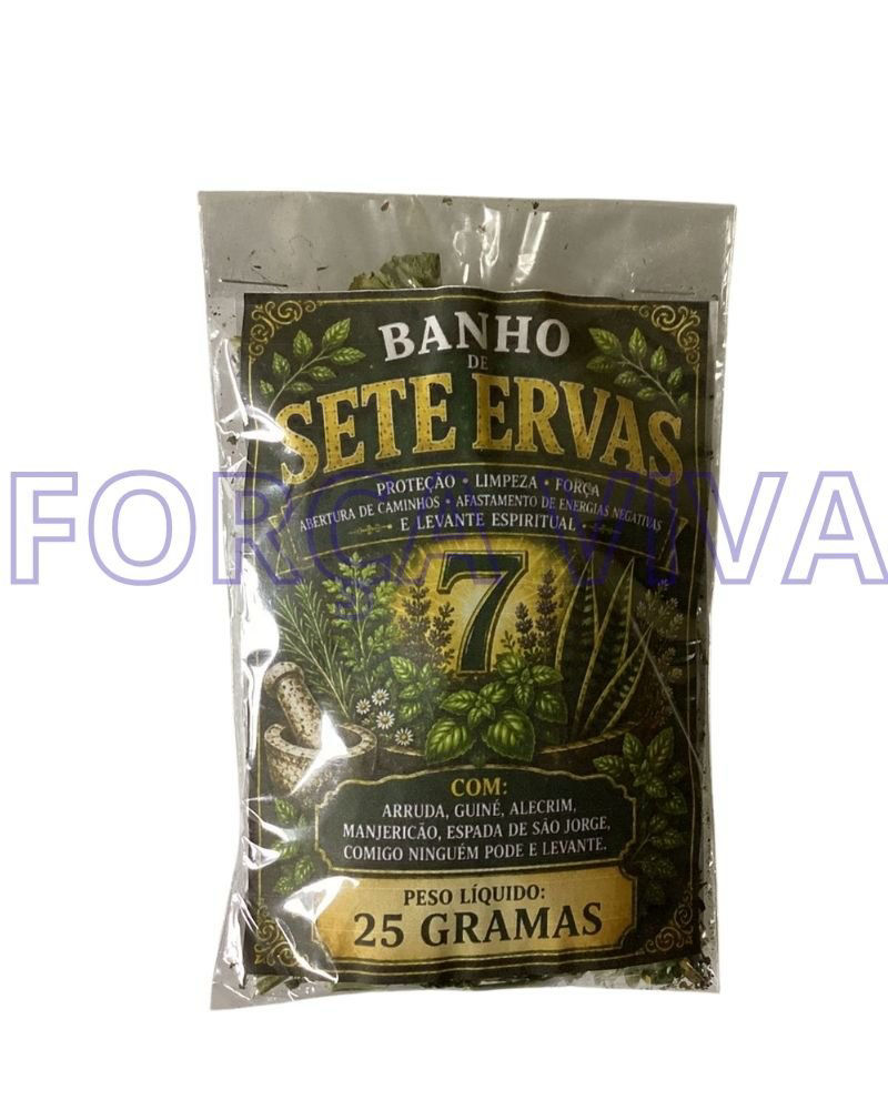 Banho de Ervas Sete Ervas Tradicional – Blend de Limpeza Energética e Proteção Espiritual – Força Viva