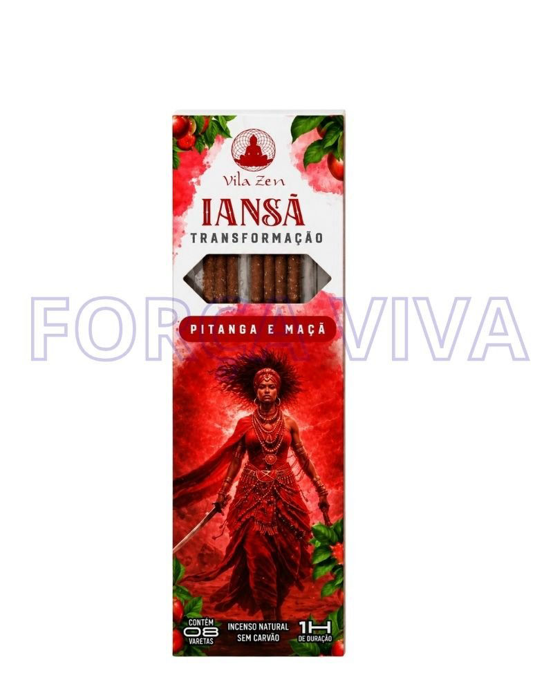 Incenso Vila Zen Iansã Transformação – Aroma de Pitanga e Maçã para Coragem e Mudanças – Força Viva