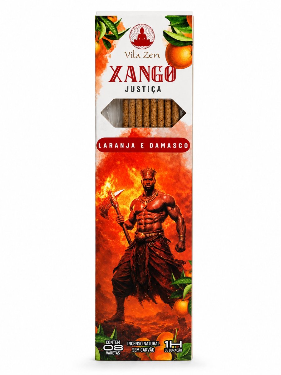 Incenso Artesanal Vila Zen Xangô Justiça – Aroma Laranja e Damasco – Força Viva