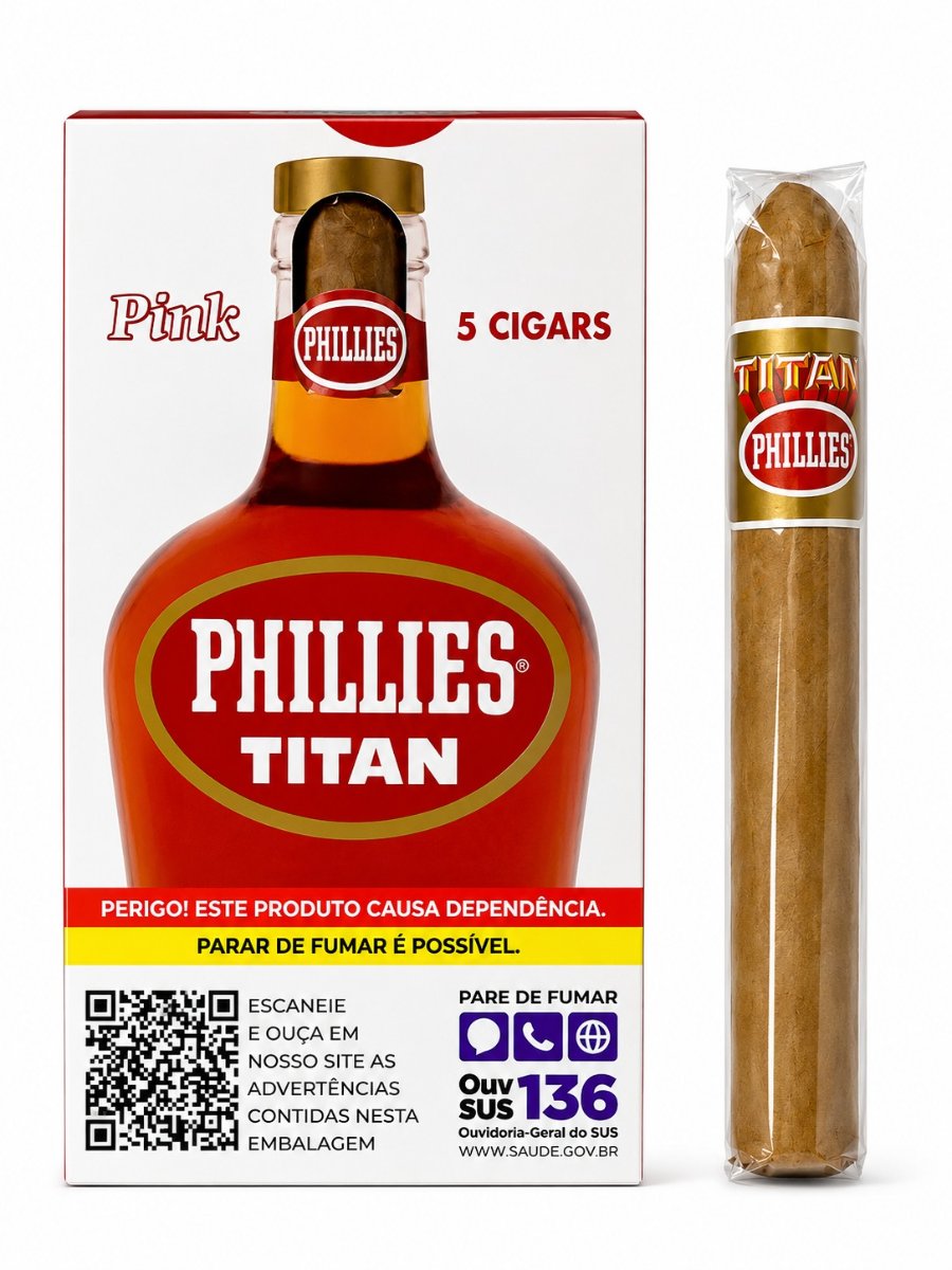 Charuto Phillies Titan Conhaque – Caixa com 5 Unidades Saborizadas para Rituais e Celebrações – Força Viva