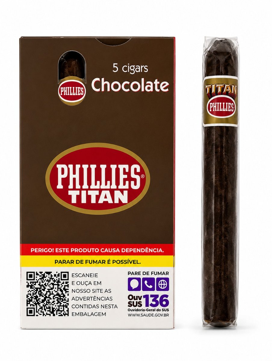Charuto Phillies Titan Chocolate – Caixa com 5 Unidades Saborizadas para Firmeza e Abertura de Caminhos – Força Viva