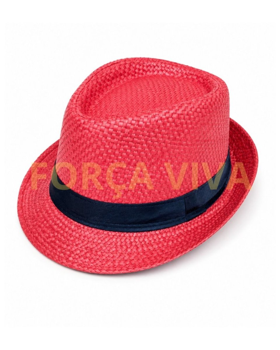 Chapéu Estilo Panamá Vermelho com Faixa Preta Linha da Malandragem e Zé Pelintra para Proteção e Elegância — Força Viva