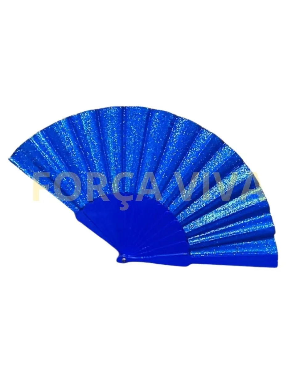 Leque Azul de Mão - Força Viva