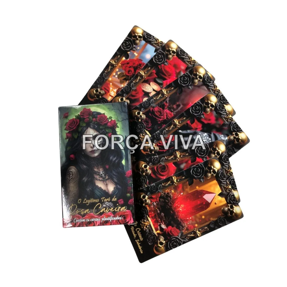 O Legítimo Tarô da Rosa Caveira 36 Cartas - Edição Especial Força Viva