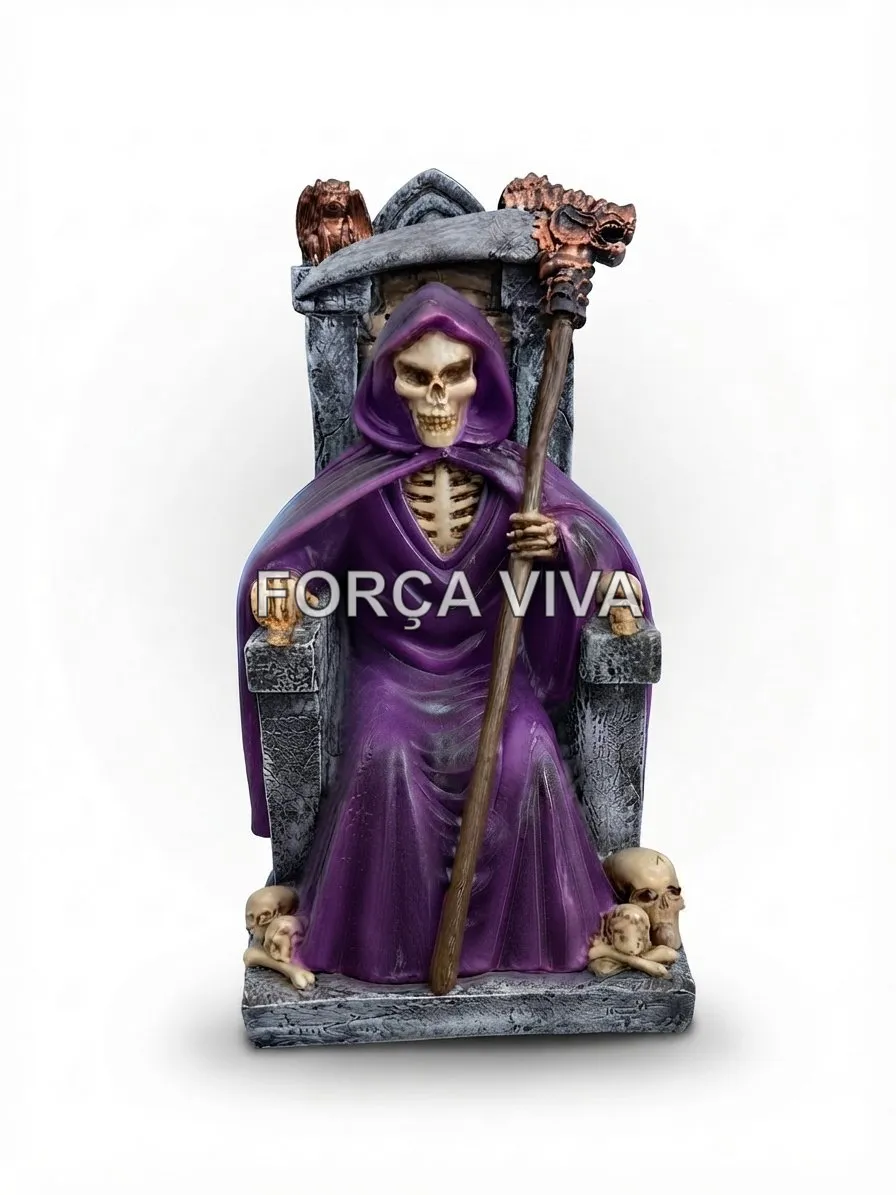 Imagem Tata Caveira em Resina no Trono 21cm
