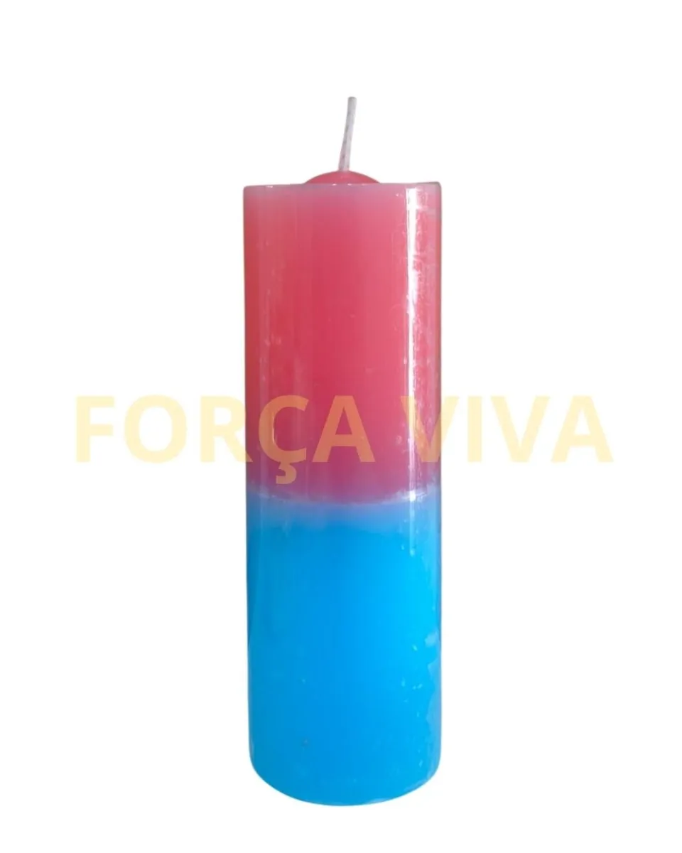 Vela de 7 Dias Bicolor Rosa e Azul - Força Viva