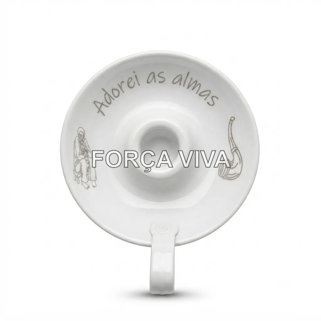 Suporte para Vela em Alumínio Preto Velho - Força Viva