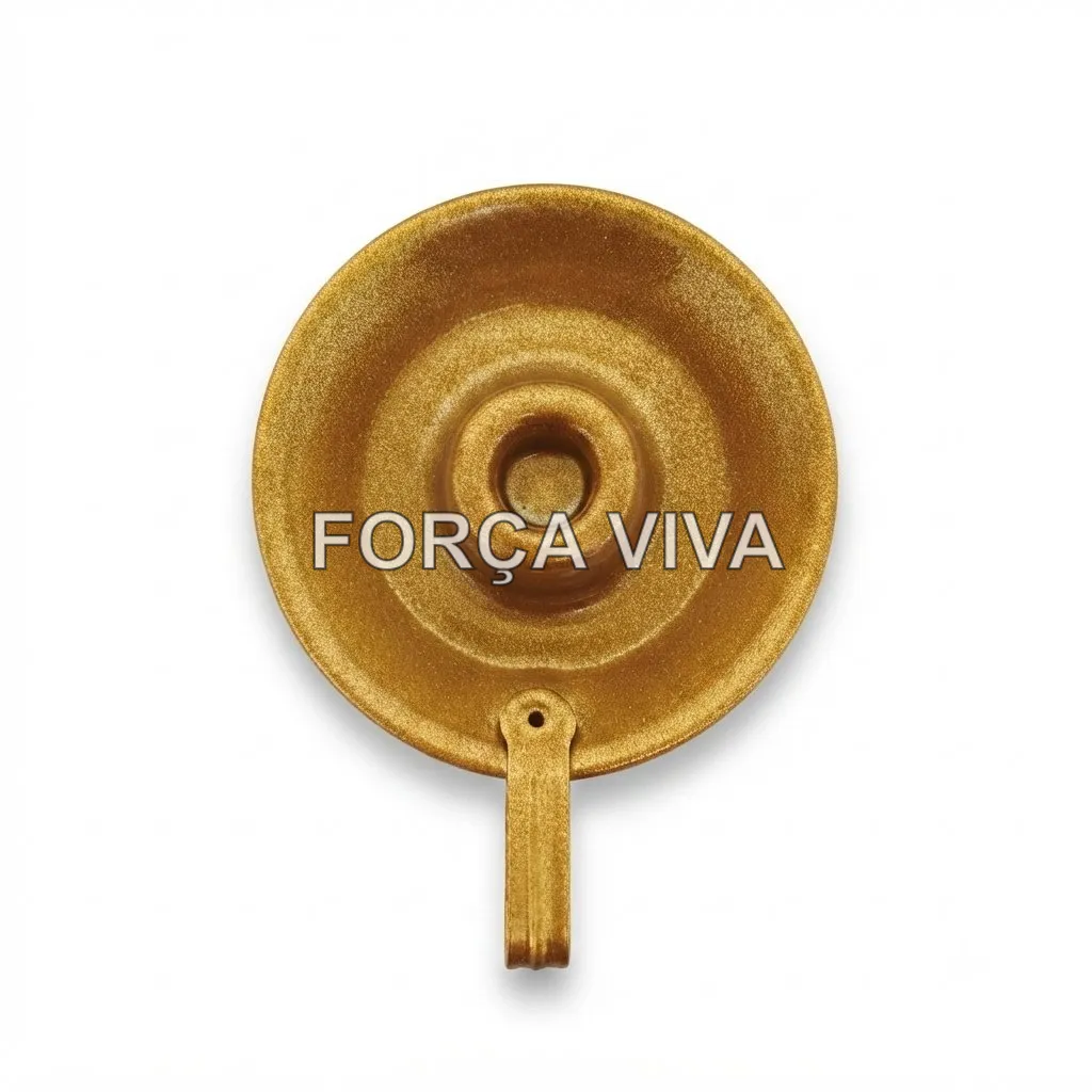 Suporte para Vela em Alumínio Dourado - Força Viva