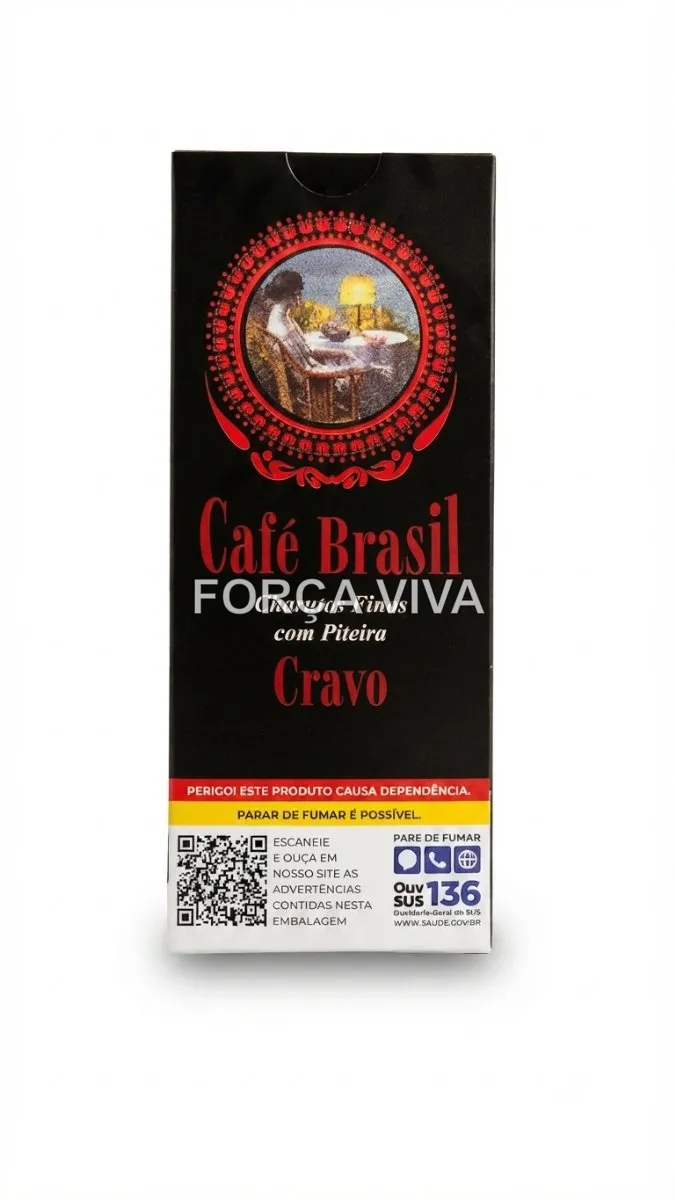 Charuto Fino Café Brasil Sabor Cravo com Piteira - Força Viva