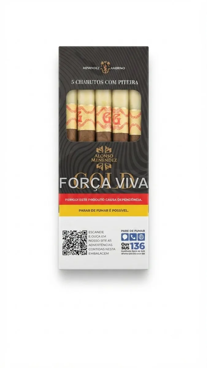 Charutos Alonso Menéndez Gold com Piteira - 5 Unidades