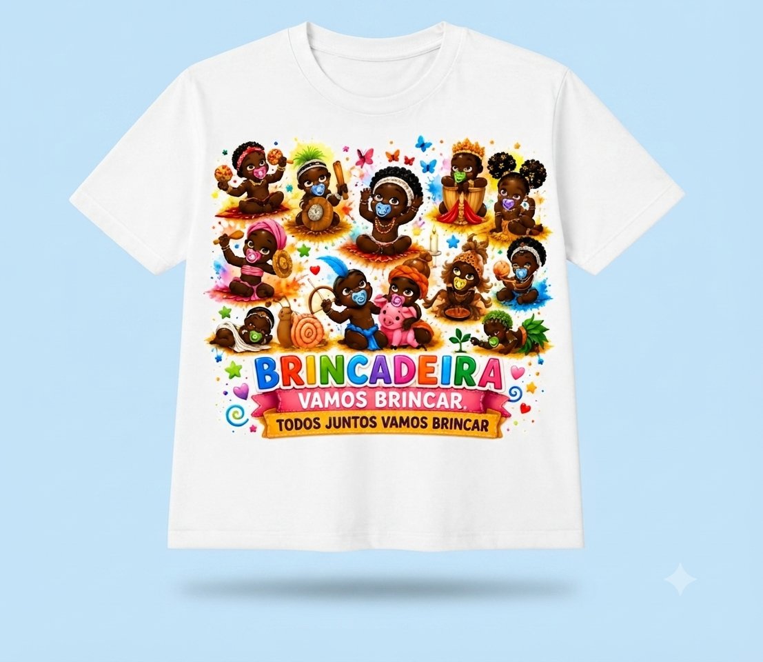 Camiseta Brincadeira Vamos Brincar - Tamanhos G1 ao G4