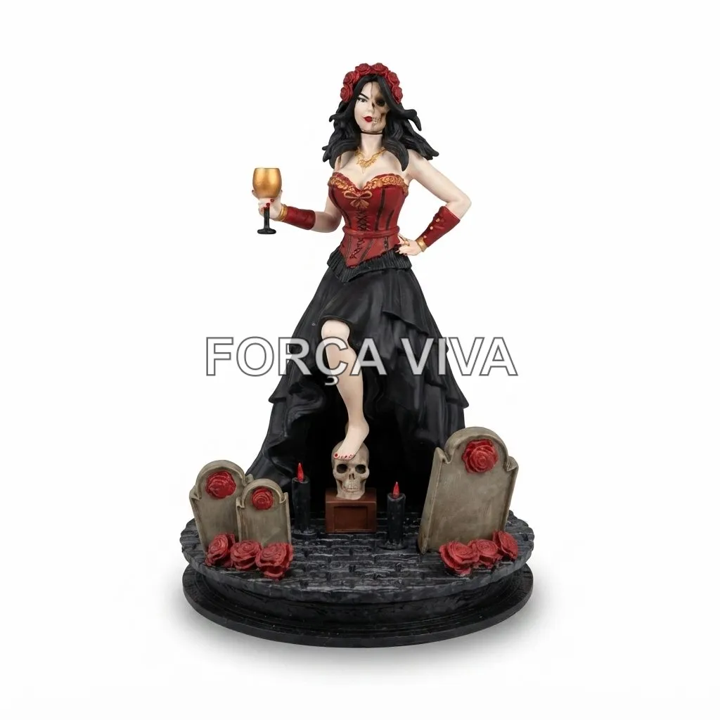 Rosa Caveira 22cm em Resina