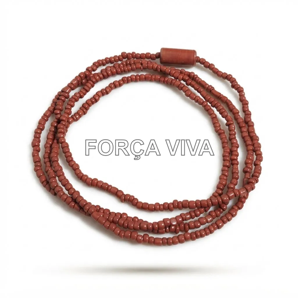 Guia de Miçanga de Porcelana Marrom com Firma 60cm