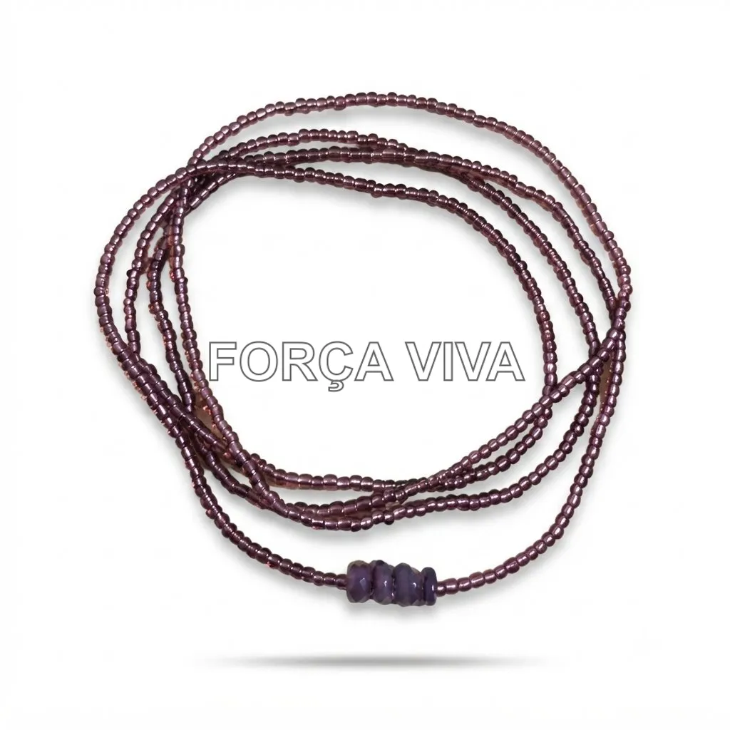 Guia de Miçanga de Cristal Roxa com Firma 60cm