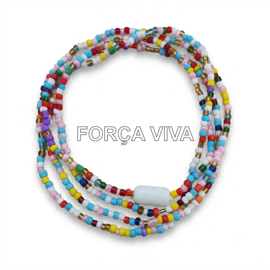 Guia de Miçanga Colorida com Firma 60cm