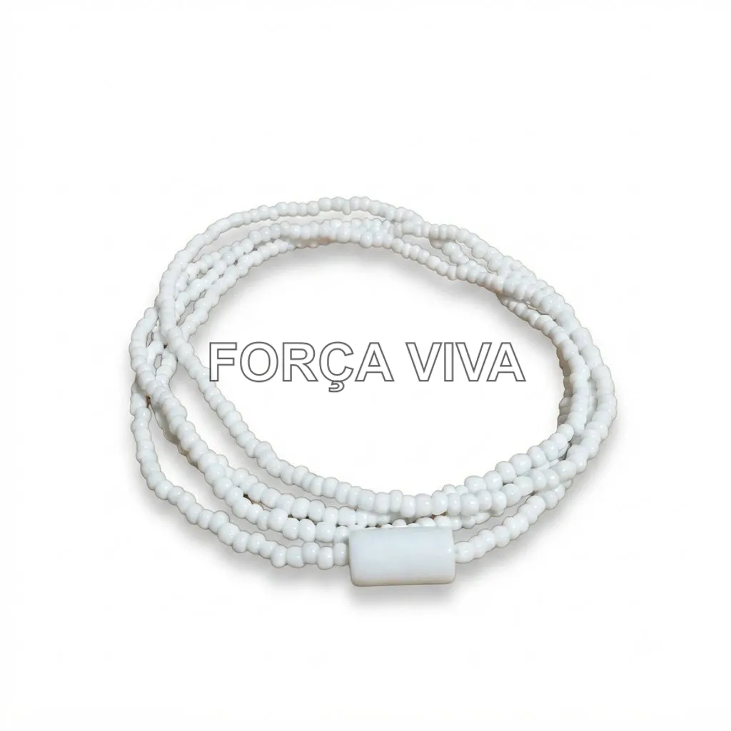 Guia de Miçanga Branca de Porcelana com Firma 60cm