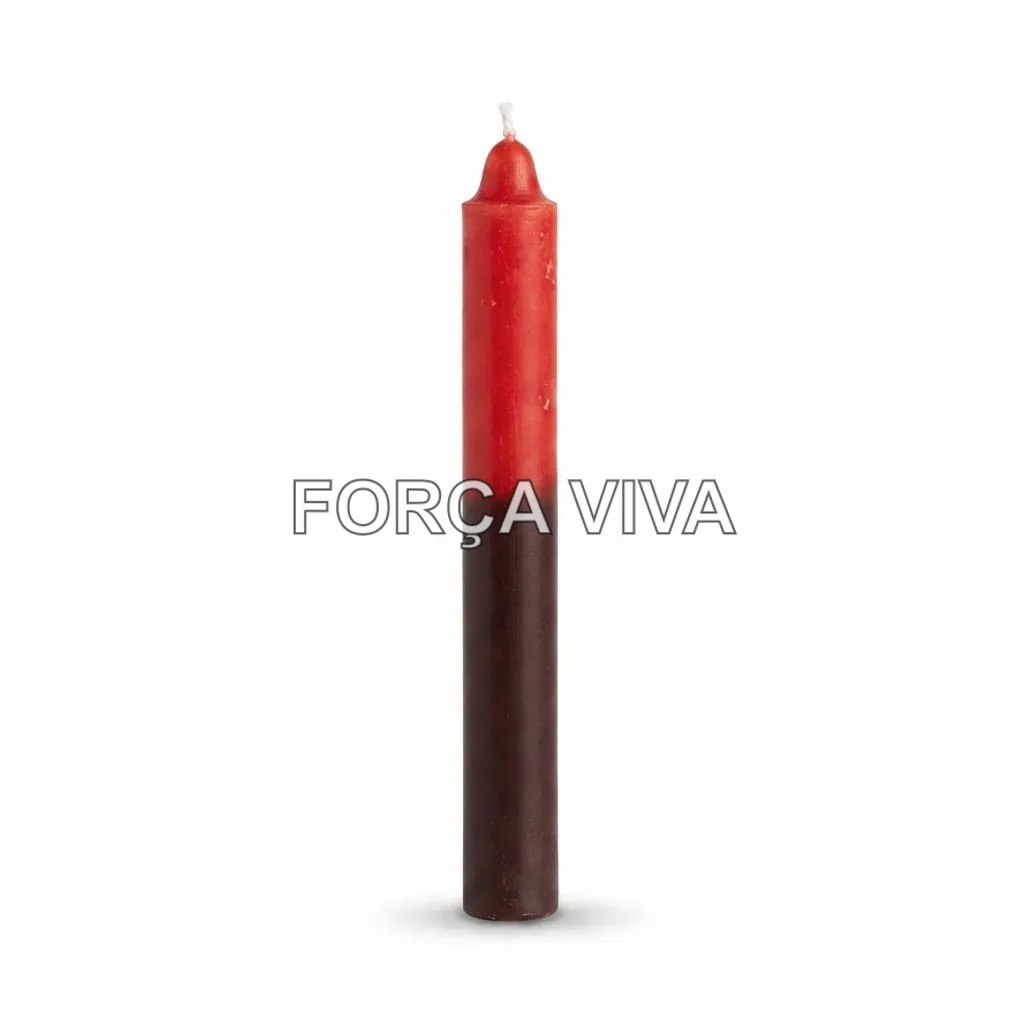 Vela Palito Vermelho e Preto 16cm | Força Viva