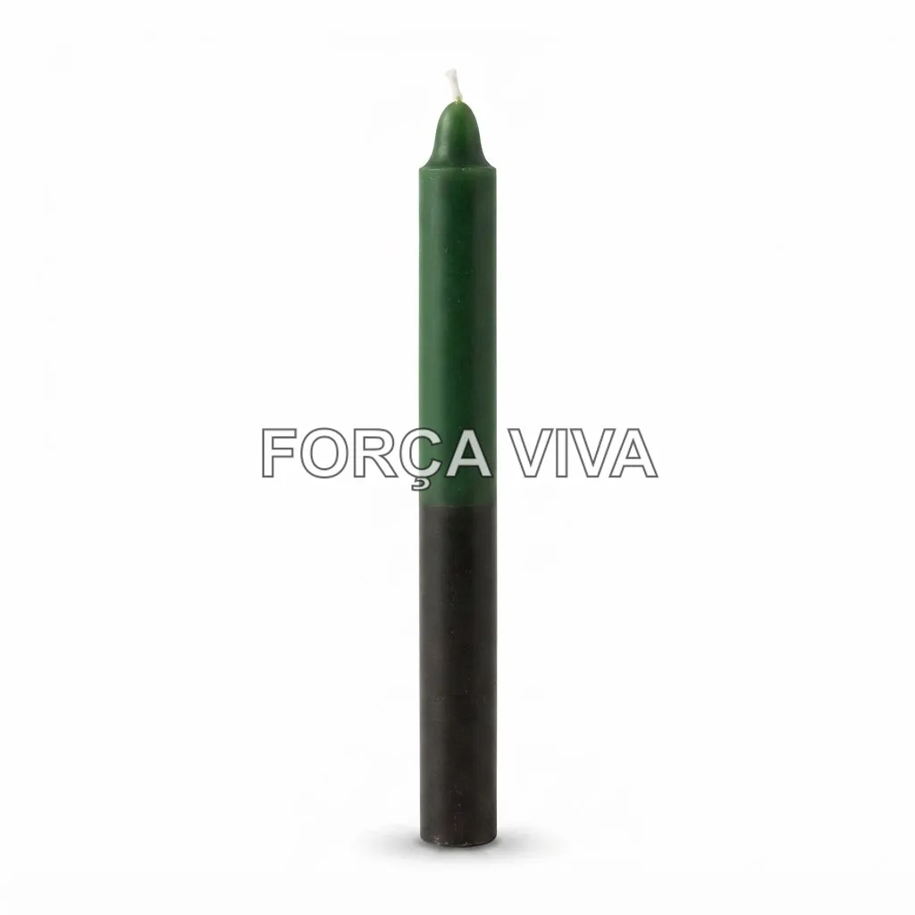 Vela Palito Verde e Marrom 16cm | Força Viva