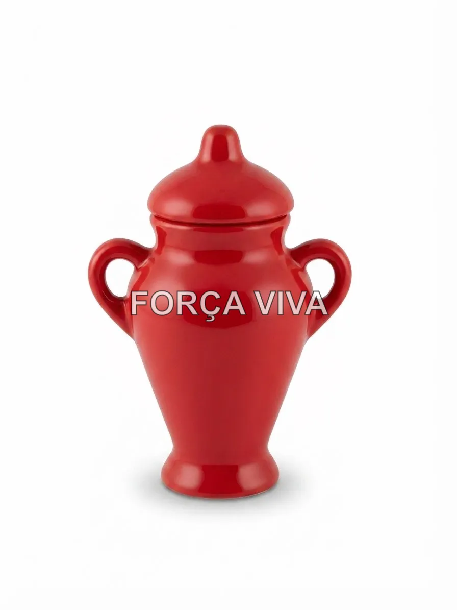 Quartinha de Louça Vermelha com Alça 13 cm - Força Viva