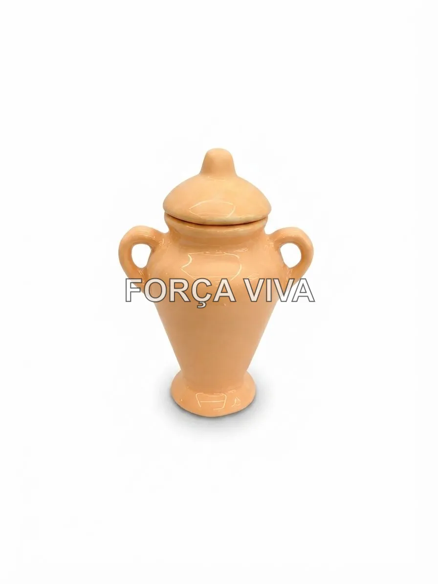 Quartinha de Louça Amarela com alça 13 cm | Força Viva