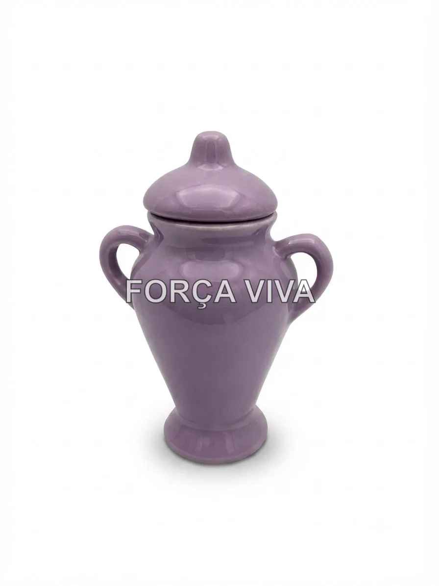 Quartinha de Cerâmica Lilás com Alça | Força Viva