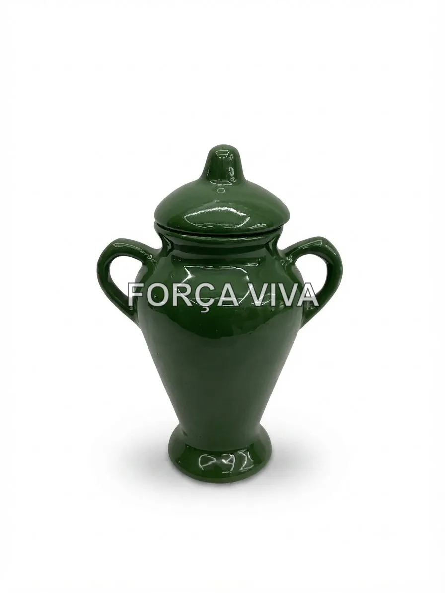 Quartinha de Cerâmica Verde com Alça | Força Viva