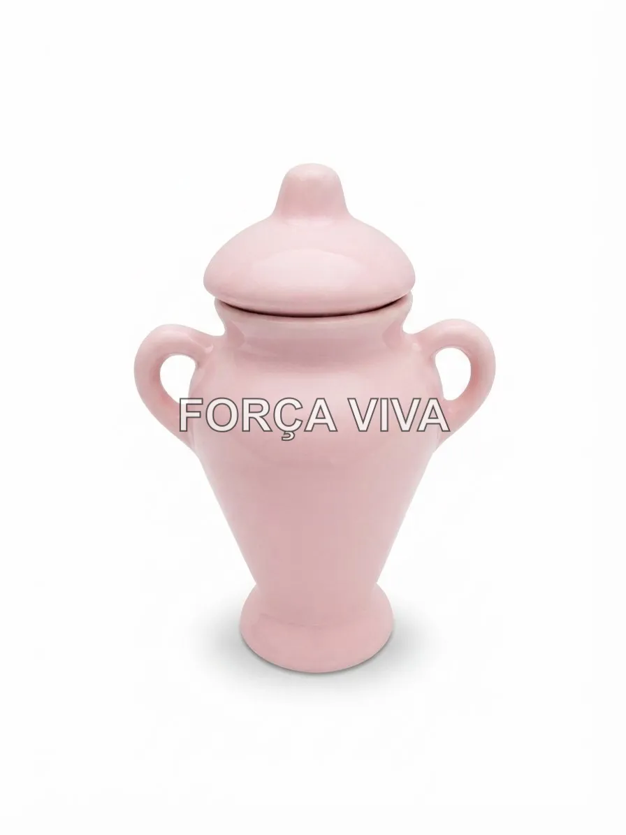 Quartinha de Cerâmica Rosa com Alça | Força Viva