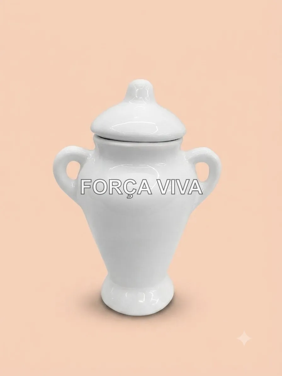 Quartinha de Cerâmica Branca com Alça | Força Viva