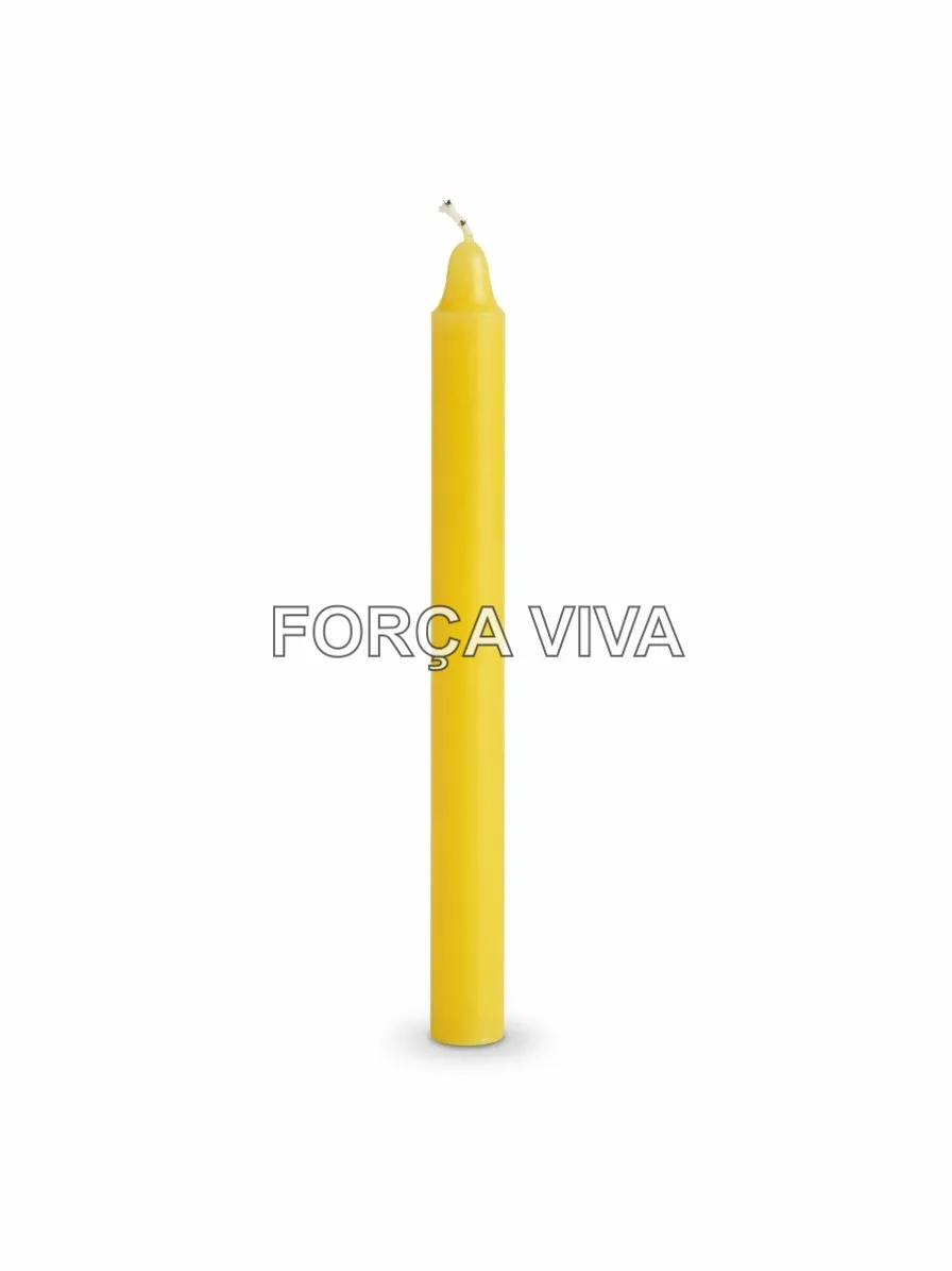 Vela Palito Amarela de Mel 16 cm | Força Viva