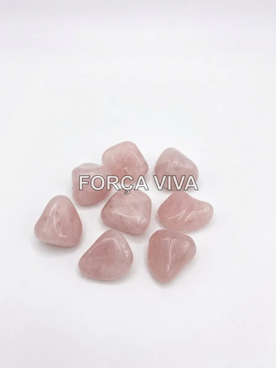 Pedra Quartzo Rosa Natural Rolada | Força Viva