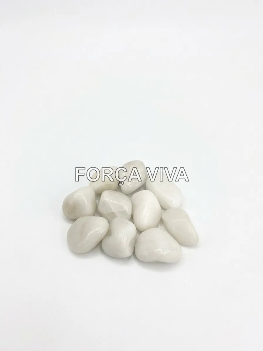 Pedra Quartzo Branco Natural Rolada | Força Viva
