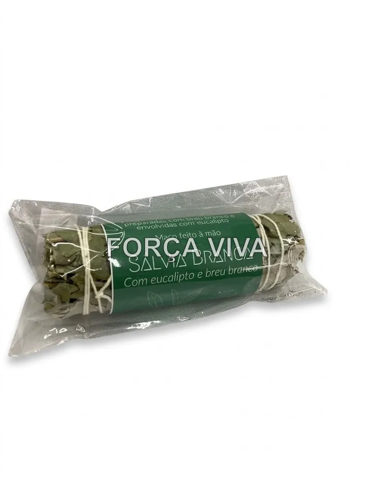 Bastão de Sálvia Branca, Eucalipto e Breu Branco - Força Viva