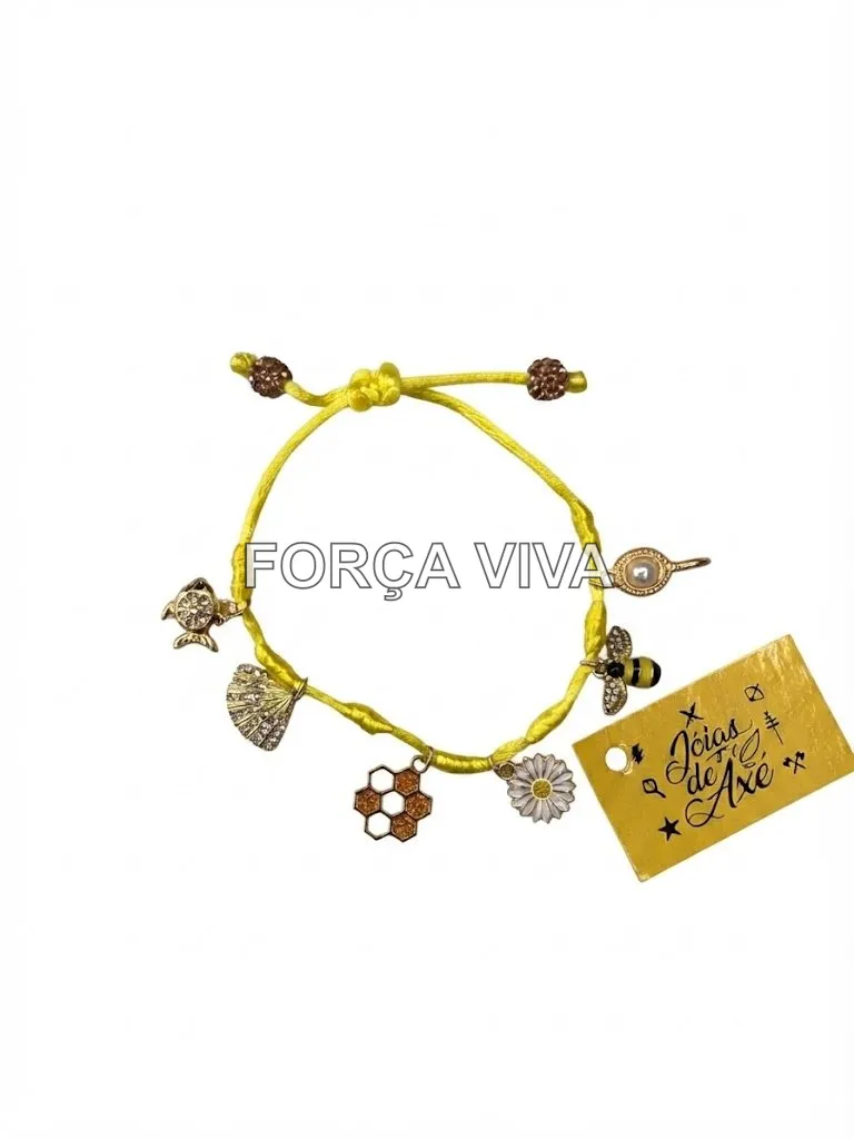 Pulseira Sete Nós dos Orixás Fio Amarelo - Força Viva