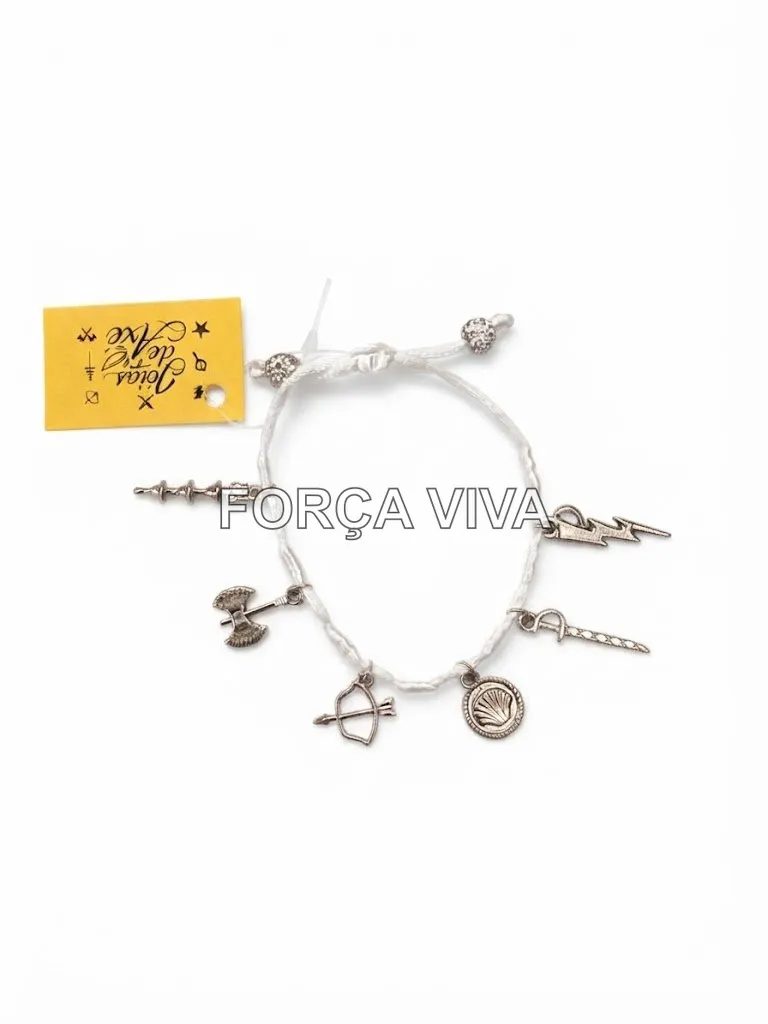 Pulseira Sete Nós dos Orixás Fio Branco - Força Viva