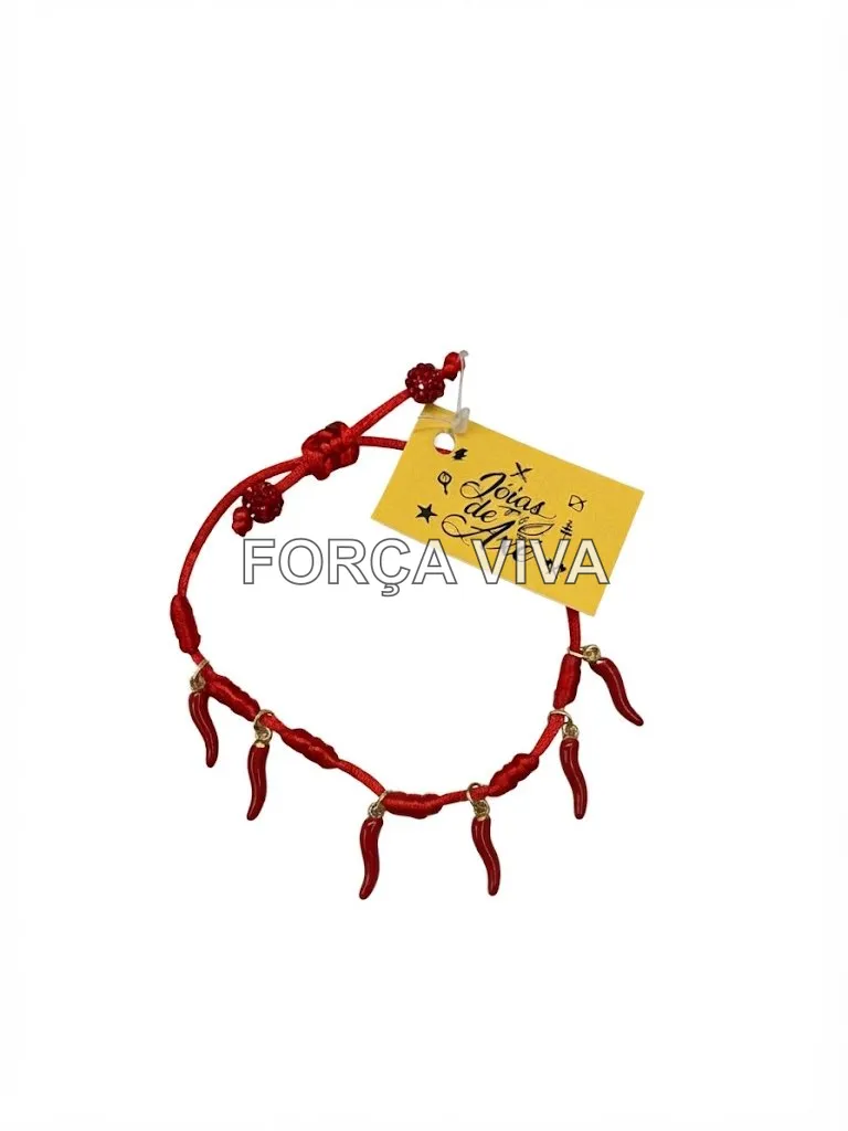 Pulseira Sete Nós dos Orixás Vermelho Pimenta de Proteção  Força Viva