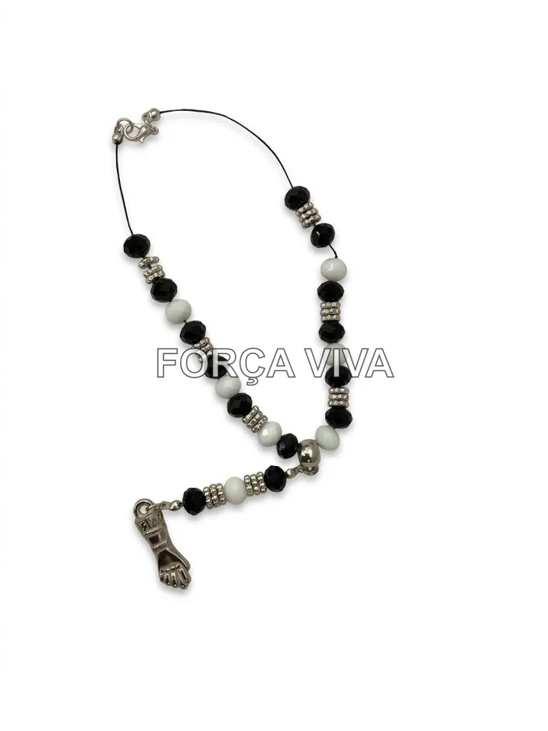 Terço de Retrovisor Preto Velho com Figa - Força Viva