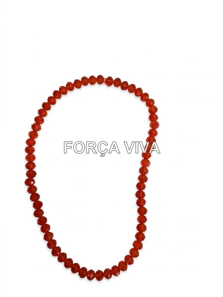 Contas de Cristal 8mm Facetado Achatado Vermelho - Força Viva