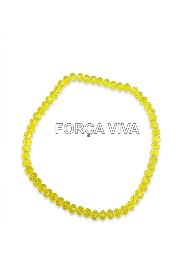 Contas de Cristal 8mm Facetado Achatado Amarelo - Força Viva