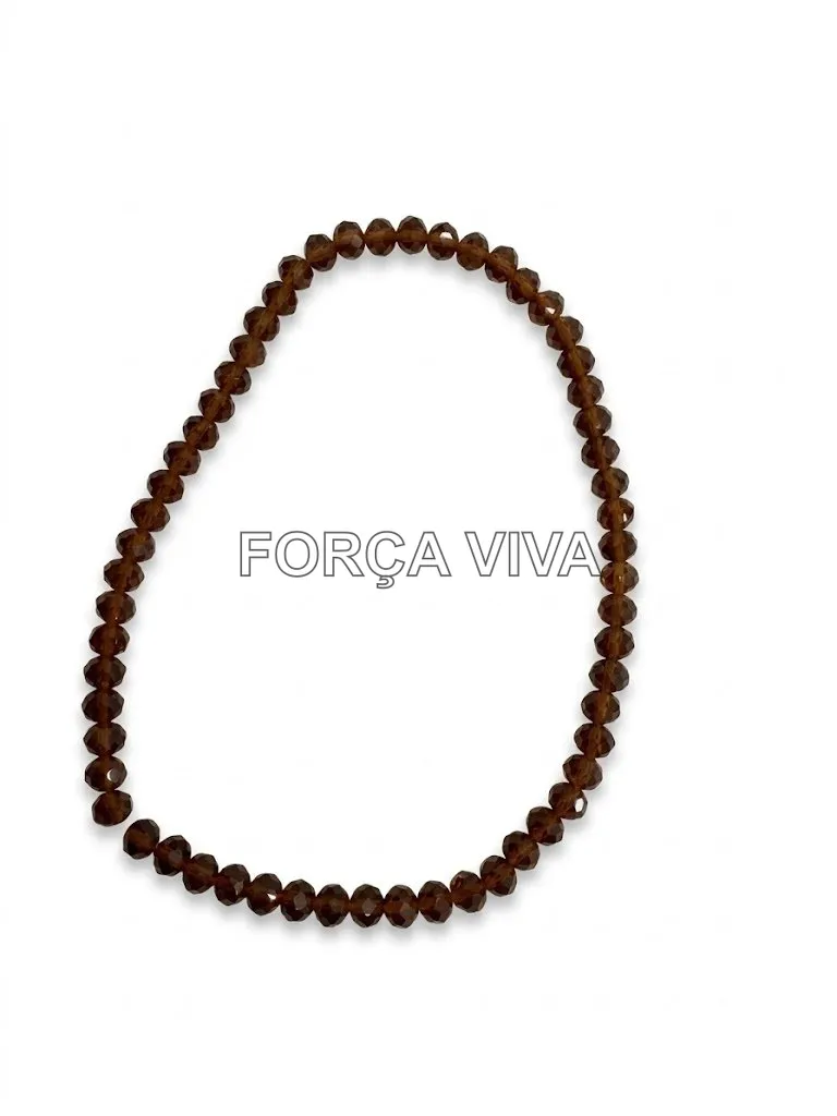 Contas de Cristal 8mm Facetado Achatado Marrom - Força Viva