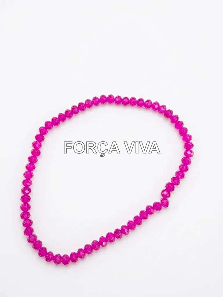 Contas de Cristal 8mm Facetado Achatado Rosa - Força Viva