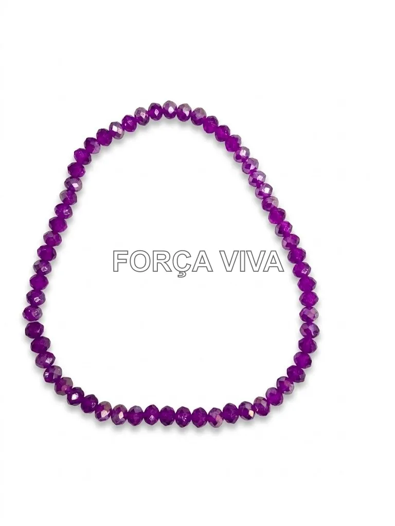 Contas de Cristal 8mm Facetado Achatado Roxo - Força Viva